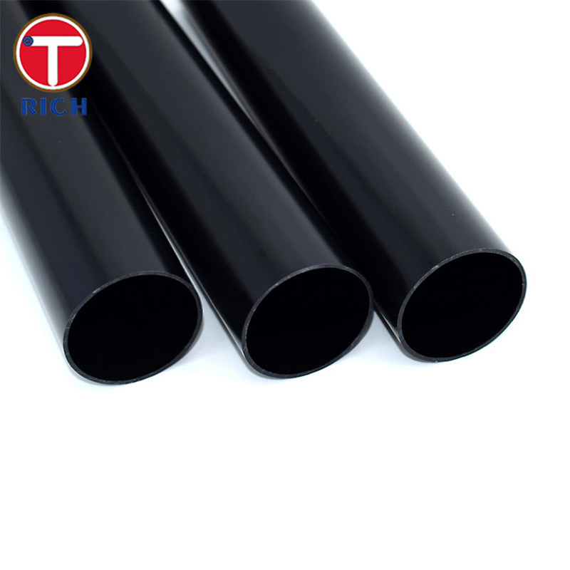 Tubo de acero sin costura de extremo plano negro para el suministro de fluidos a presión