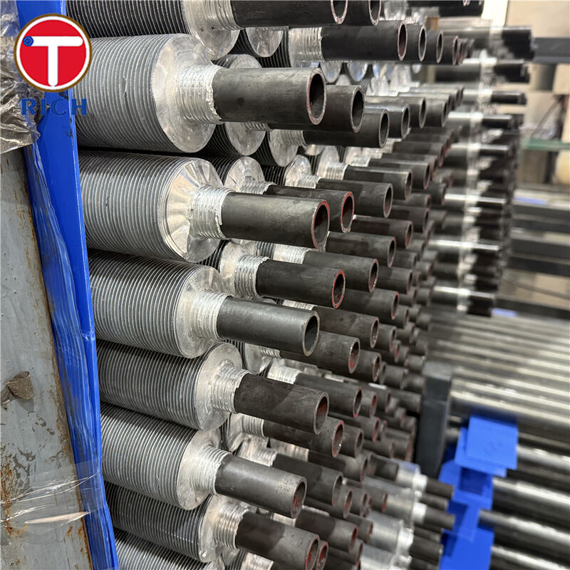 Tubo de aleta extrudido Tubo de aleta compuesto bimetal con capa exterior de aleta de aluminio y tubo de núcleo de acero al carbono para aplicaciones de petróleo y gas natural